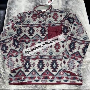 Fleece Pullover Snap T Style Sweatshirt NEW